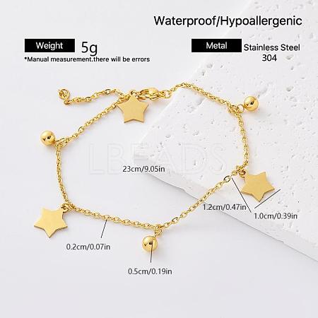 304 Stainless Steel Charm Anklets for Women HT7588-5-1