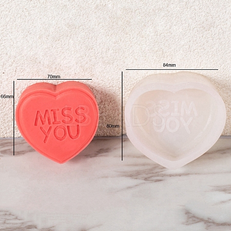 DIY Silicone Heart with Word Soap Molds PW-WG13454-11-1
