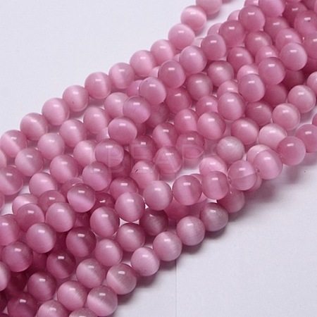 Pink Color Cat Eye Round Beads X-CER10mm20-1