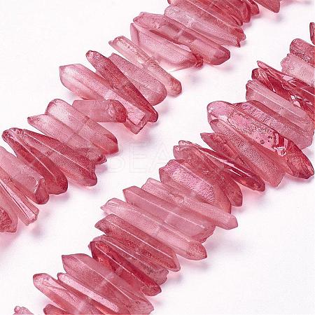 Natural Quartz Crystal Points Beads Strands G-K181-B09-1