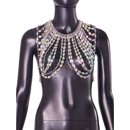 Full Clear AB Acrylic Rhinestone Teardrop Sexy Body Chains for Night Club FS-WG03C9C-01-1