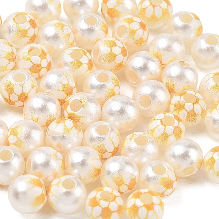 Sports Printed ABS Plastic Beads PL-CBA1C22-03-1