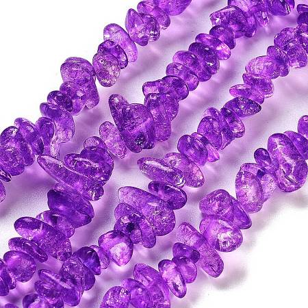 Transparent Crackle Glass Beads Strands GLAA-U004-01K-1