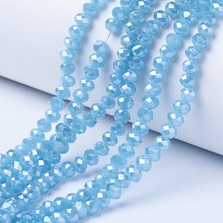 Electroplate Glass Beads Strands EGLA-A034-J8mm-A06-1