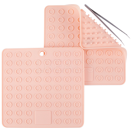 2Pcs Square Silicone Hot Mats for Hot Dishes AJEW-GF0008-26C-1