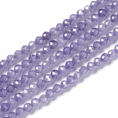 Cubic Zirconia Beads Strands G-F596-48E-3mm-1