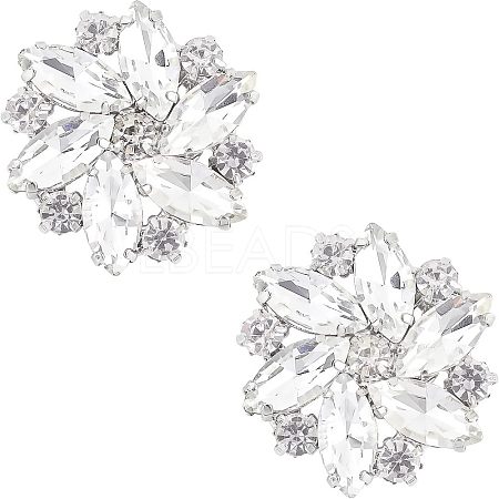 Alloy Rhinestone Shoe Clip Findings FIND-FG0001-02P-1
