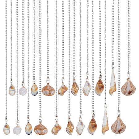 20Pcs 10 Styles Opaque Acrylic Shell Charms Ceiling Fan Pull Chain Extenders PALLOY-HY00061-1
