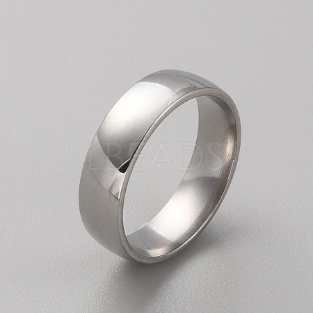 201 Stainless Steel Simple Plain Band Ring for Men Women RJEW-WH0015-01D-1