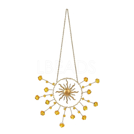 304 Stainless Steel Sun Shape Hanging Suncatcher HJEW-JM05031-01-1