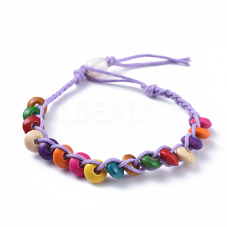 Waxed Cotton Cord Bracelets BJEW-JB04495-04-1