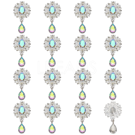 16Pcs Alloy Rhinestone Cabochons FIND-FG0004-26C-1