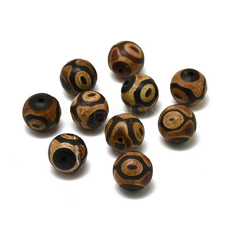 Tibetan Style 3-Eye dZi Beads G-Z020-03B-10-1