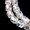 Electroplate Transparent Column Glass Beads Strands EGLA-A043-02-AB04-3