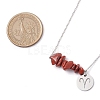 Natural Red Jasper Chip & Constellation Pendant Necklaces NJEW-JN05084-01-3