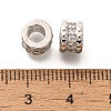 Rack Plating Brass Micro Pave Clear Cubic Zirconia European Beads KK-H508-12P-2