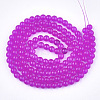 Baking Paint Imitation Jade Glass Round Bead Strands X-DGLA-Q021-6mm-04-2