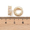 Brass Micro Pave Clear Cubic Zirconia European Beads KK-C142-03LG-3