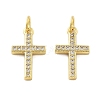 Brass Micro Pave Cubic Zirconia Pendants KK-C092-21B-G-1