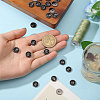 40Pcs 2-Hole Alloy Enamel Flat Round Buttons BUTT-CA0001-36B-3