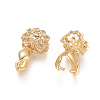 Brass Micro Pave Clear Cubic Zirconia Ice Pick Pinch Bails ZIRC-L093-28G-2