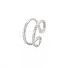 304 Stainless Steel Double Line Open Cuff Ring for Women X-RJEW-S405-200P-3