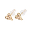 Brass Clear Cubic Zirconia Stud Earring Findings EJEW-A155-03C-G-1