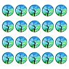 Half Round/Dome Tree Pattern Glass Flatback Cabochons for DIY Projects GGLA-YW0001-14D-1