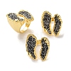 Long-Lasting Plated Micro Pave Rhinestone Open Cuff Rings RJEW-K286-01G-1