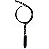 Natural Obsidian Bullet Pendant Necklace JN1043C-1