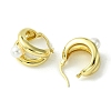 Brass Hollow Hoop Earrings with ABS Imitation Pearl EJEW-K267-08G-2