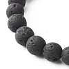 Oil Diffuser Yoga Natural & Synthetic Lava Rock(Dyed) Beads Stretch Bracelets Set for Girl Women BJEW-JB06888-7