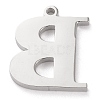 Tarnish Resistant 304 Stainless Steel Letter Pendant Rhinestone Settings STAS-J028-01B-2