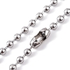 Non-Tarnish 304 Stainless Steel Ball Chain Necklaces for Women NJEW-G135-01D-P-2