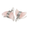 Natural Rose Quartz Copper Wire Wrapped Pendants G-B079-01P-02-2