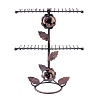 Rose Flower Shape Iron 64-Hook Necklace/Bracelet Jewelry Organizer Display Rack NDIS-K002-02R-1