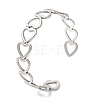 Non-Tarnish 304 Stainless Steel Heart Open Cuff Bangle for Women BJEW-L682-001P-3