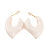 Nuggets Brass Enamel Half Hoop Stud Earrings for Women EJEW-G391-20B-G-2