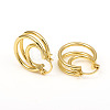 Brass Triple Hoop Earrings X-EJEW-G282-04G-3