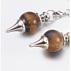Natural Tiger Eye Sphere Dowsing Pendulums BJEW-E292-A09-3