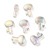 UV Plating Rainbow Iridescent Transparent Acrylic Beads OACR-C007-05C-1