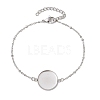 304 Stainless Steel Round Cabochon Setting Bracelets BJEW-JB11089-02-1
