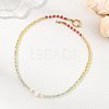 Gradient Color Gemstone & Natural Cultured Freshwater Pearl Beaded Necklaces NJEW-JN06316-03-1