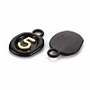 Spray Painted Alloy Pendants PALLOY-Q433-035B-RS-2
