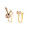 Rabbit Heart Brass Micro Pave Clear Cubic Zirconia Clip on Nose Rings FS-WGAE293-04-2