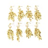 ABS Pearl with Leafy Branch Dangle Stud Earrings EJEW-E270-13G-3