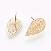 Brass Stud Earrings X-KK-S345-277G-1