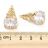 Brass Micro Cubic Zirconia Pendants KK-Q789-29G-3