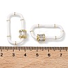Oval Brass Micro Pave Clear Cubic Zirconia Locking Carabiner KK-H256-01G-04-3
