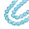 Electroplate Transparent Glass Beads Strands EGLA-N002-27-C04-3